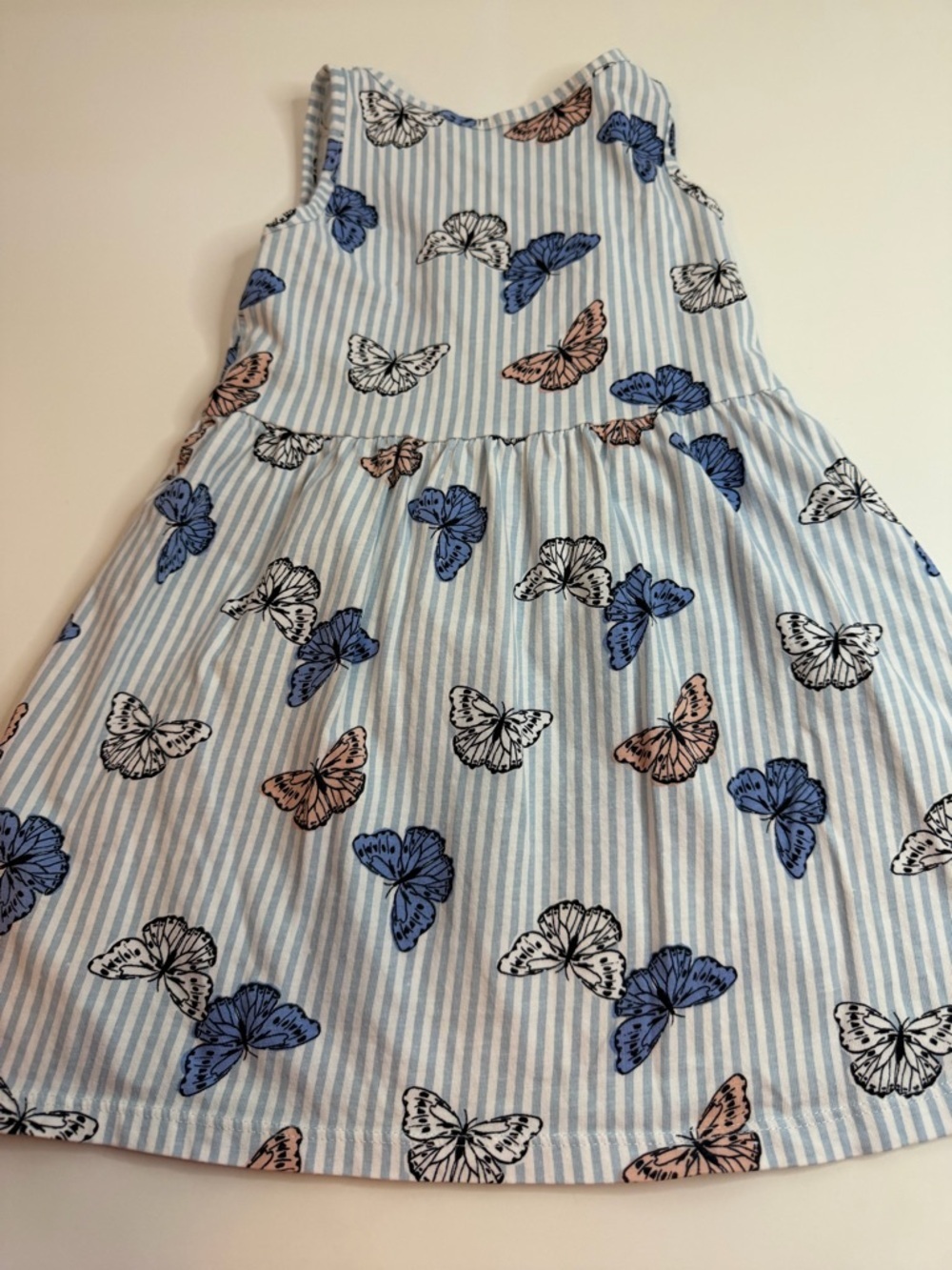 H&M Blue Stripe Dress with Blue, White & Pink Butterflies - Picture 3 of 3